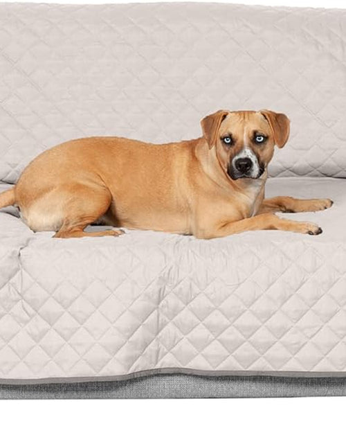 Load image into Gallery viewer, Water-Resistant &amp; Reversible Large Sofa/Couch Cover Protector for Dogs, Cats, &amp; Children - Two-Tone Pinsonic Quilted Living Room Furniture Cover - Gray/Mist, Large Sofa
