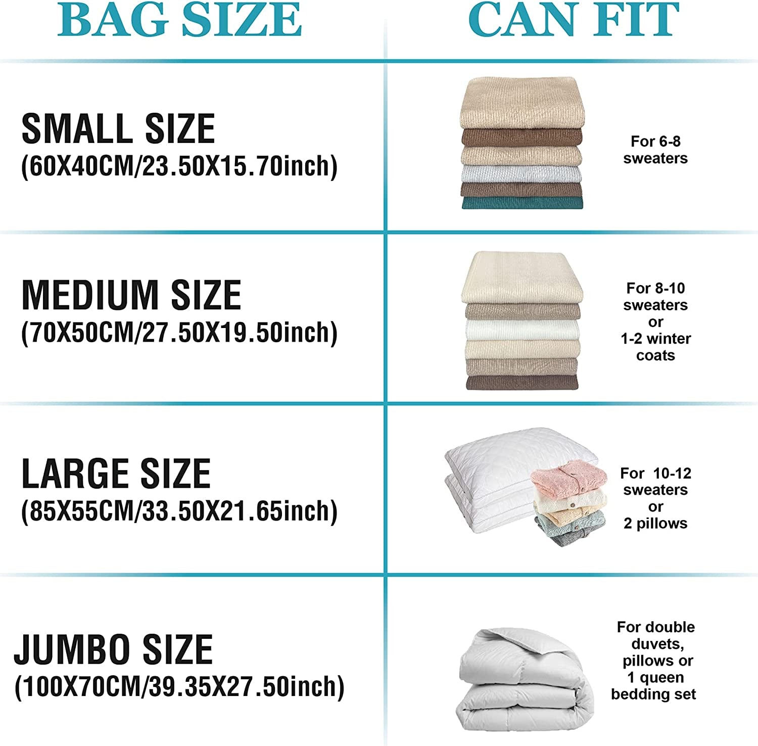 Vacuum Storage Bags, 10 Jumbo Space Saver Bags Vacuum Seal Bags with Pump, Space Bags, Vacuum Sealer Bags for Clothes, Comforters, Blankets, Bedding