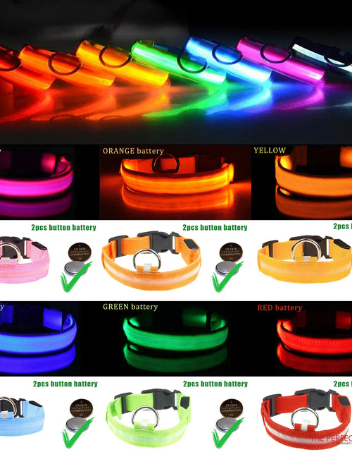 Load image into Gallery viewer, LED Adjustable Dog Collar Blinking Flashing Light up Glow Pets Safety Waterproof
