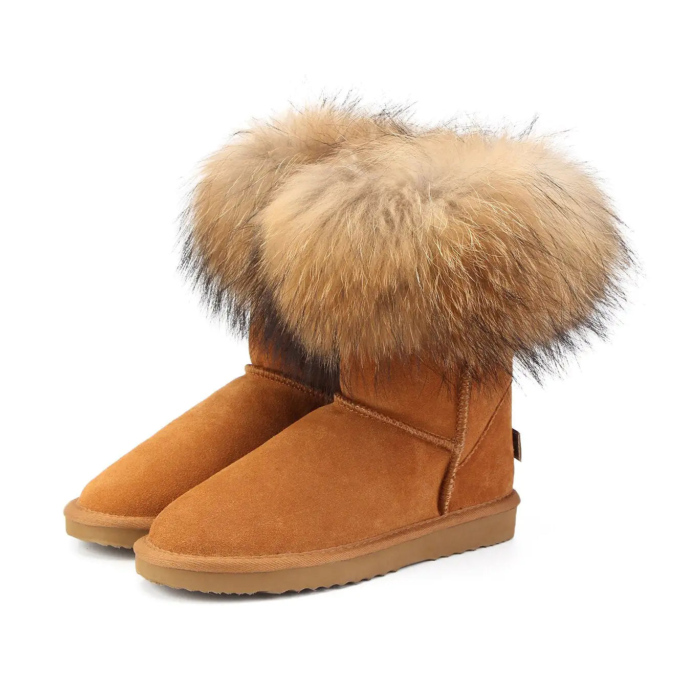 Women's Fox Fur Snow Boots