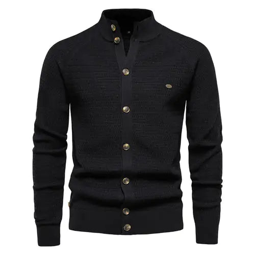 Load image into Gallery viewer, Button Mock Neck Men&#39;s Cardigan
