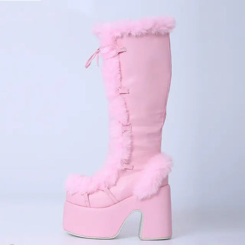 Load image into Gallery viewer, Chunky High Heeled Winter Boots
