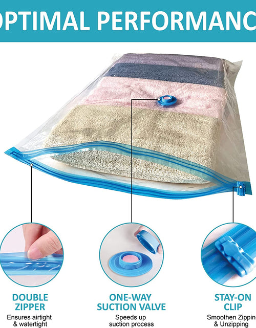 Load image into Gallery viewer, Vacuum Storage Bags, 10 Jumbo Space Saver Bags Vacuum Seal Bags with Pump, Space Bags, Vacuum Sealer Bags for Clothes, Comforters, Blankets, Bedding
