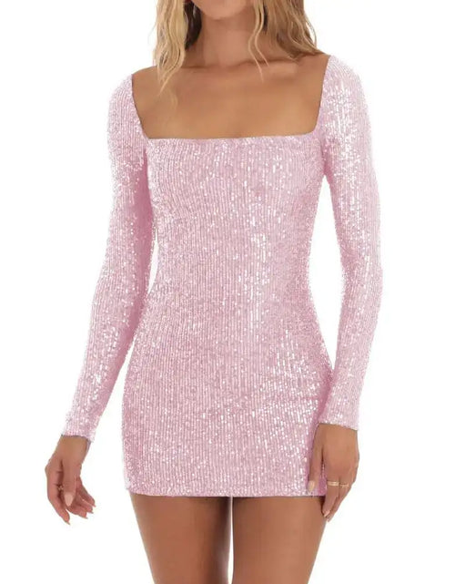 Load image into Gallery viewer, Sequin Long Sleeve Mini Dress
