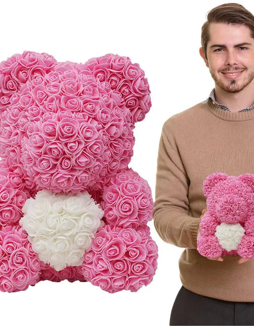 Load image into Gallery viewer, mother&#39;s Day Rose Flower Bear
