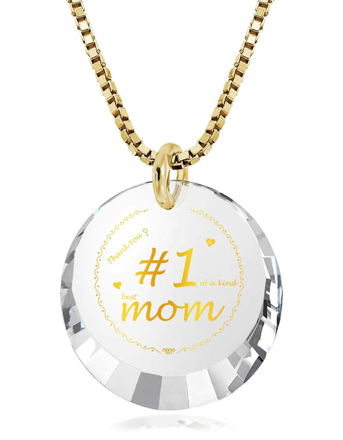 Load image into Gallery viewer, Number One Mom Gold Plated Silver Necklace 24k Gold Inscribed - Mother&#39;s Day Gift
