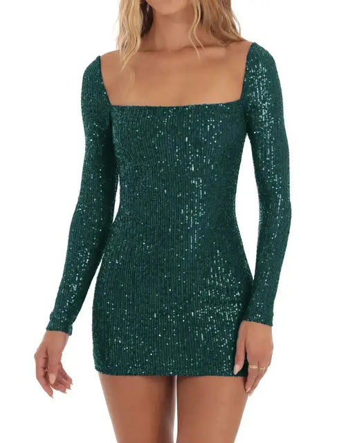 Load image into Gallery viewer, Sequin Long Sleeve Mini Dress
