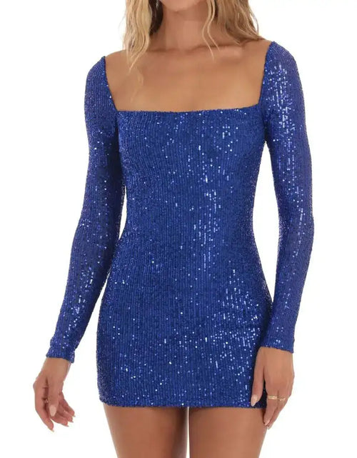 Load image into Gallery viewer, Sequin Long Sleeve Mini Dress
