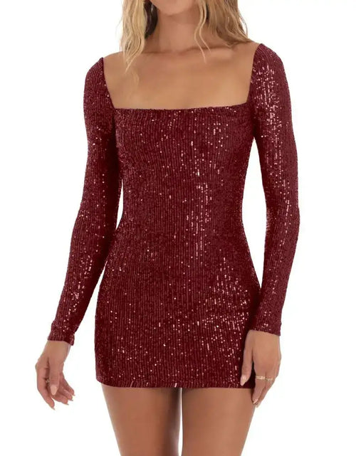 Load image into Gallery viewer, Sequin Long Sleeve Mini Dress
