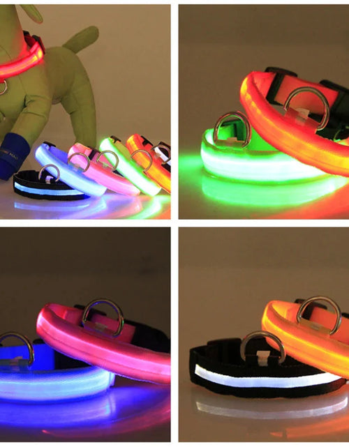 Load image into Gallery viewer, LED Adjustable Dog Collar Blinking Flashing Light up Glow Pets Safety Waterproof
