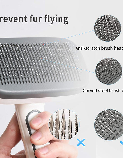 Load image into Gallery viewer, Self Cleaning Slicker Brush for Dogs - Pet Grooming Brush for Shedding, Dog Brush for Long and Short Hair to Removes Tangles and Loose Hair, the Pet Hair Brush Suitable for Cats and Dogs (Gray)
