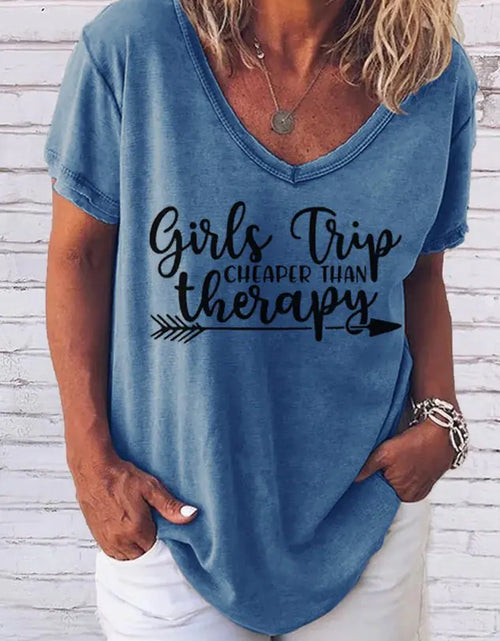 Load image into Gallery viewer, Women Girl&#39;s Trip Therapy  Tee
