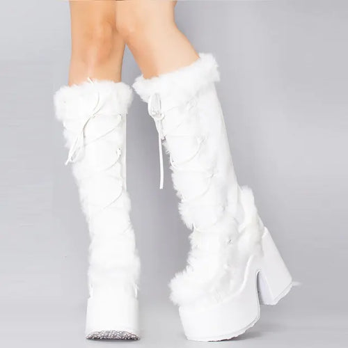 Load image into Gallery viewer, Chunky High Heeled Winter Boots
