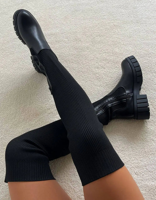 Load image into Gallery viewer, Thigh High Stretch Knit Boots
