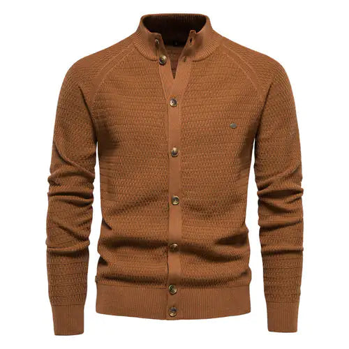 Load image into Gallery viewer, Button Mock Neck Men&#39;s Cardigan
